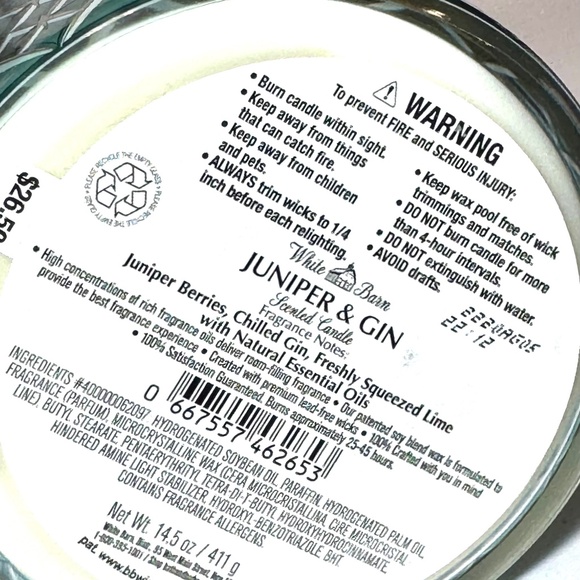 JUNIPER & GIN 3 Wick Candle - Picture 3 of 3